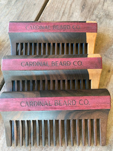 Custom hardwood logo beard comb