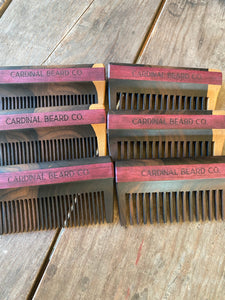 Custom hardwood logo beard comb